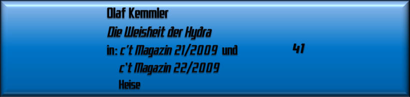 Olaf Kemmler, Die Weisheit der Hydra