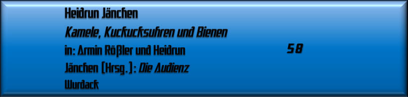 Heidrun Jänchen, Kamele, Kuckucksuhren und Bienen