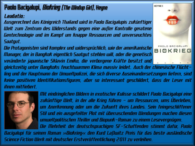 Laudatio ausländisches Werk 2012