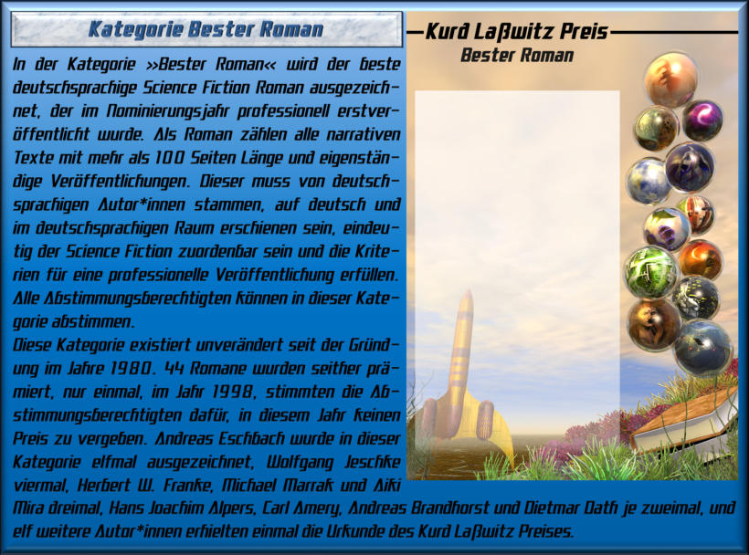 Kategorie Bester Roman: Erklärungstext